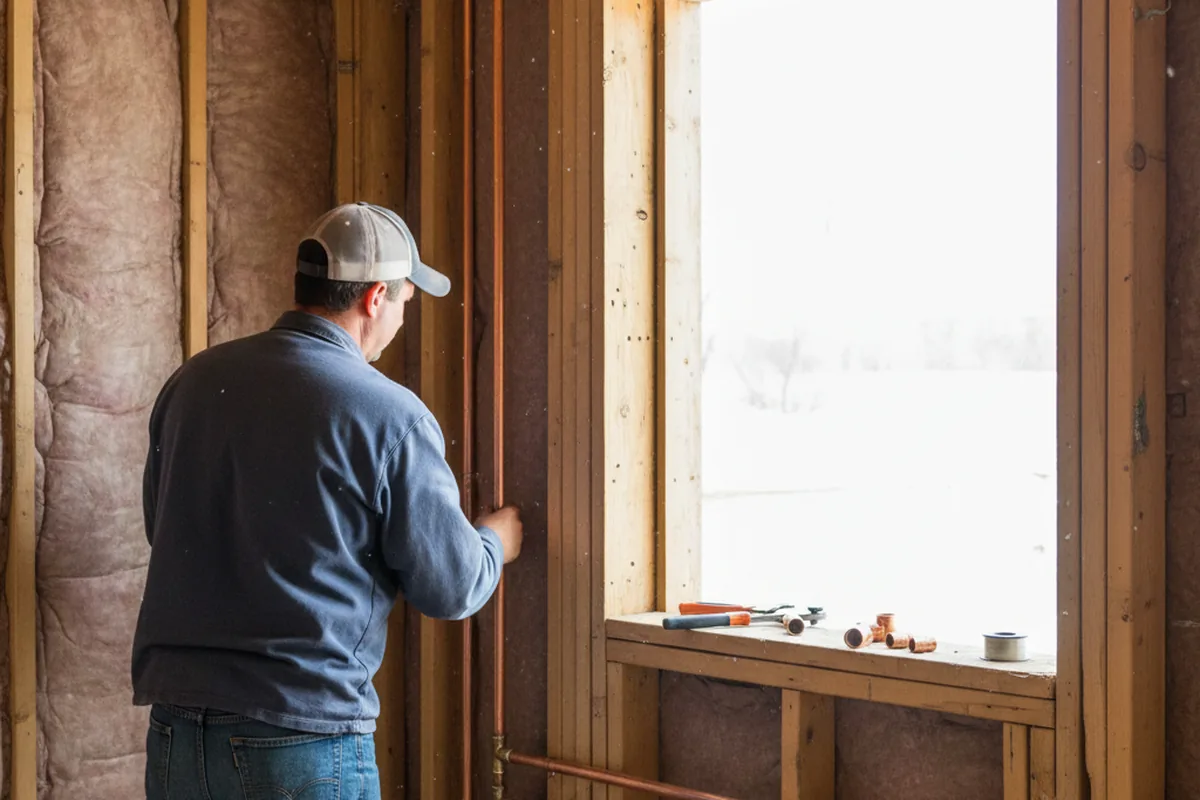 Licensed plumber running new copper supply lines in a Smicksburg home
